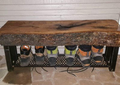 Oak Bench with Boot Shelf